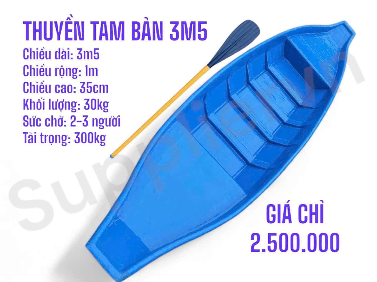 THUYỀN TAM BẢN 3M5