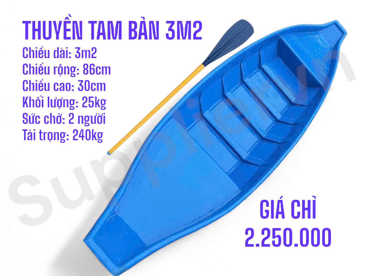 THUYỀN TAM BẢN 3M2